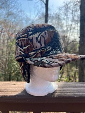 Vintage Arctic Fleece Large Camo Hat Ear and Neck Flap Hunting